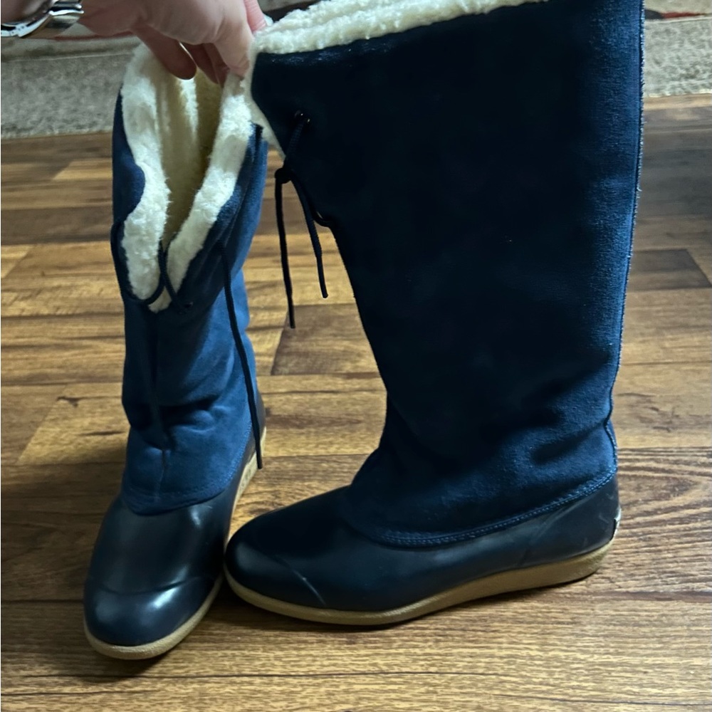 Eddie Bauer • Women • Knee High • Suede • Winter • Blue • Sz 7 • Faux Fur •Boots - Picture 4 of 10